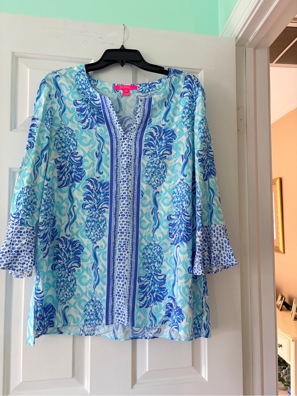 Lilly Pulitzer Aqua & Cobalt Pineapple-Print Tunic
